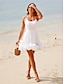 preiswerte Casual Kleider-Resort Wear Plain Ruched Sculpture Dress