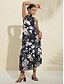 preiswerte Sale-Brandless Floral Print Sleeveless Midi Dress