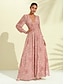 baratos Print Dresses-Vestido Longo Floral Feminino para Verão e Primavera