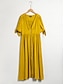 billige Uformelle kjoler-Solid Bow V Neck Midi Dress