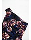 cheap Print Dresses-Satin Floral Shirred Midi Dress