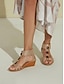 preiswerte Sandals-Elegante Damen PU Strandsandalen mit Schnürung