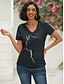 economico T-Shirt-Per donna maglietta Gatto Pop art Giornaliero Fine settimana Gatto 3D Manica corta maglietta A V Stampa Essenziale Nero S / Stampa 3D