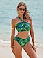 economico Bikini-Floral Halter Cross Back Swimsuit
