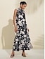 abordables Sale-Brand Floral Sleeveless Midi Dress
