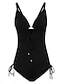 billige One-pieces-Triangle V Neck Drawstring Swimsuit