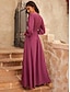 billige Uformelle kjoler-Kvinnenes Solid Farge Maxi Kjole med Langt Erm
