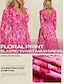 baratos Sale-Floral Ruffle V Neck Maxi Dress