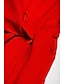 abordables Vestidos de Midi-Vestido Envolvente Rojo con Mangas Cortas para Primavera y Verano