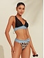 abordables Bikini-Traje de Baño Triangular Largo para Mujer con Borlas