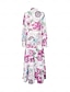 abordables Sale-Floral Lapel Maxi Dress with Belt