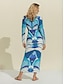 abordables Sale-Vestido Largo Moderno para Mujer con Estampado Geométrico
