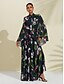 abordables Sale-Floral Print Lace Up Maxi Dress
