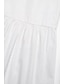 billige Afslappede kjoler-Hvid Langærmet Skjortekjole med Lomme