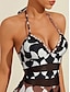 billige One-pieces-Geometric Mesh Removable Pad Swimsuit