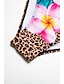abordables Una pieza-Floral Leopard Longline Bikini Swimsuit