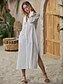 cheap Cotton &amp; Linen Dresses-Casual Women&#039;s Linen Shirt Dress 3 4 Sleeve