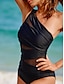 cheap One-Pieces-Elegant One Shoulder Removable Pad Swimsuit