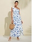 preiswerte Print Dresses-Floral One Shoulder Maxi Dress