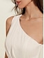 abordables Sale-One Shoulder Sleeveless Chiffon Jumpsuit