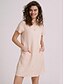 billige Super Sale-dameskiftkjole knælang kjole kortærmet ren farve lomme forår sommer rund hals basic afslappet klassisk løs 2023 s m l xl 2xl 3xl 4xl 5xl / bomuld