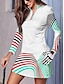 cheap Zip Up Pullover-Long Sleeve Golf Polo Shirt Stripe Design