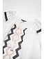 cheap Blouses-Geometric V Neck Puff Sleeve Shirt