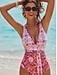 billige One-pieces-Knotted Floral Swimwear Triangle Onepiece