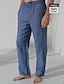 preiswerte Pants-Linen Men&#039;s Pants Trousers Elastic Waist Straight Leg