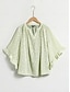 cheap Blouses-Chiffon Mesh Sleeve Ruffle Peplum Shirt