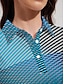 cheap Polo Top-Sleeveless Striped Golf Polo Shirt with Sun Protection