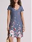 cheap Casual Dresses-Basic Floral Mini Shift Dress for Women