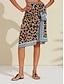abordables Cover-Ups-Leopard Print Chiffon Sarong Cover Up