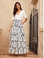 cheap Sale-100% Cotton Floral Print Wedding Guest Maxi Skirt