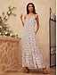 preiswerte Print Dresses-Geometric Ruffle One Shoulder Maxi Dress