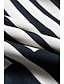 cheap Blouses-Striped V Neck Elastic Waist Chiffon Top