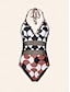 billige One-pieces-Geometric Mesh Removable Pad One Piece Swimsuit