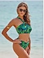 abordables Bikini-Cross Back Floral Halter Swimsuit
