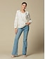 preiswerte Blouses-Cotton Embroidered Tassel Puff Sleeve Blouse