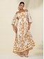 billige Print Dresses-Boho Floral Print Maxi Dress