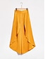 baratos Pants-Calças femininas de cetim amarelo com babados para férias