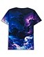 abordables T-shirts-Femme T shirt Tee Graphic Galaxie du quotidien Fin de semaine Imprimer Violet Manche Courte basique Col Rond