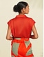 abordables Two Piece Sets-ensemble chemise et jupe imprimée en satin de couleur unie