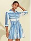 billige Print Dresses-Kvinders Skjortekjole Mini med Geometrisk Bælte