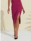 abordables Skirts-Jupe Midi Tencel pour Femmes Taille Haute Élégante