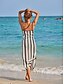 billige Sale-Stripe Off Shoulder Crochet Beach Midi Dress