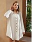 cheap Blouse Dress-Basic Women&#039;s Long Sleeve Shirt Dress in Pure Color