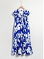 billige Print Dresses-Elegant Print V Neck Maxi Dress