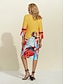billige Print Dresses-Kvinnenes grafisk trykte kne lengde kjole