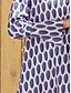 preiswerte Print Dresses-Satin Geometric Jewel Neck Maxi Dress